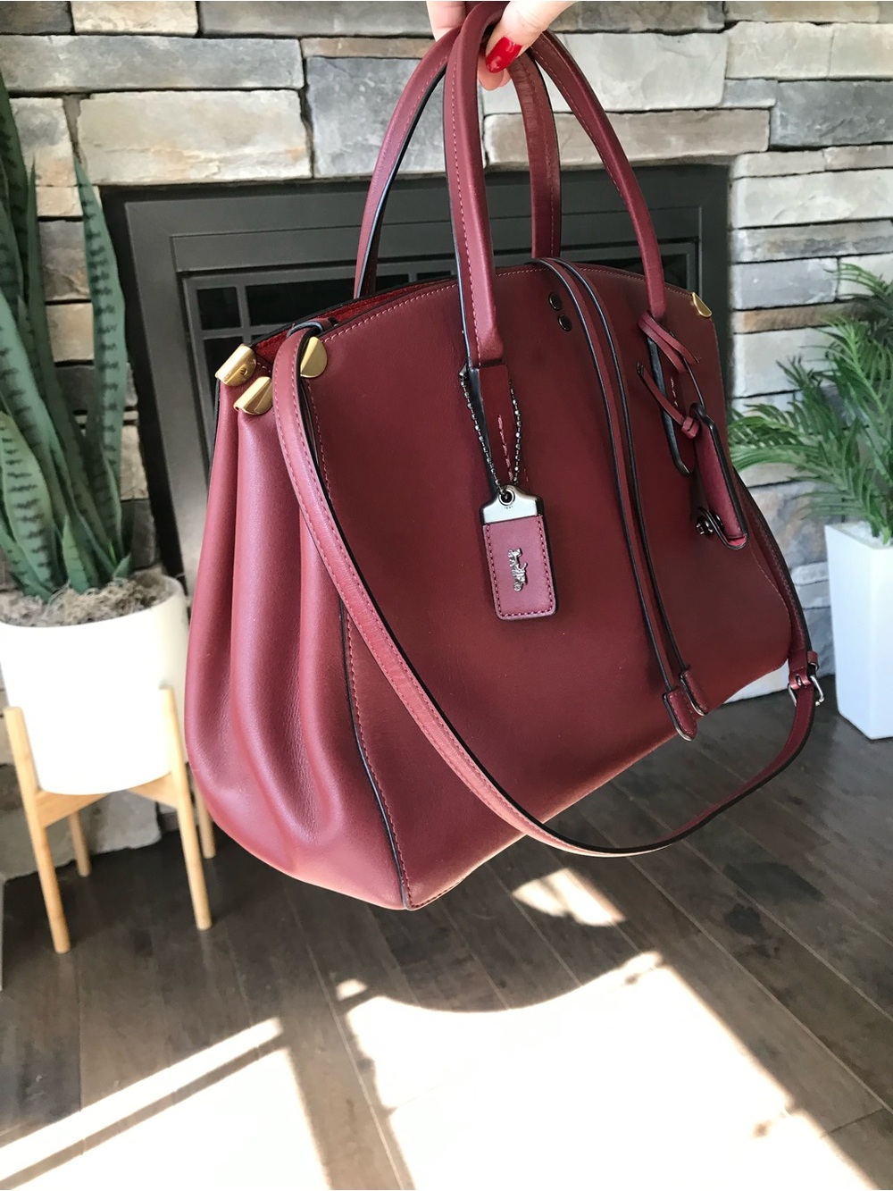 Coach 1941 Cooper Carryall Leather Purse, Bordeaux 22821 - Picture 3 of 15